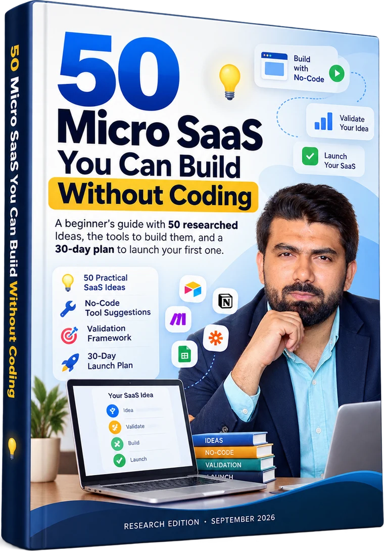 50 Micro SaaS You Can Build Without Coding, eBook cover